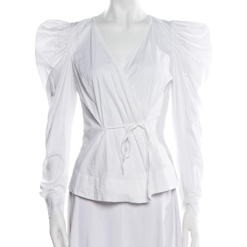 Jason Wu White Blouse with Elegant Wrap Design